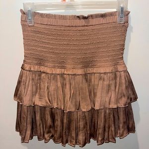 🤎Brown High-Waisted Ruffle Reset Skirt.